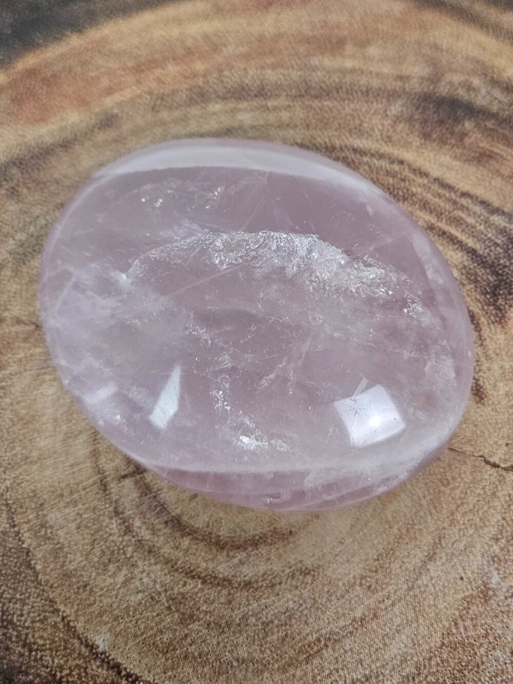 Large Rose Quartz Oval Crystal Palm Stone